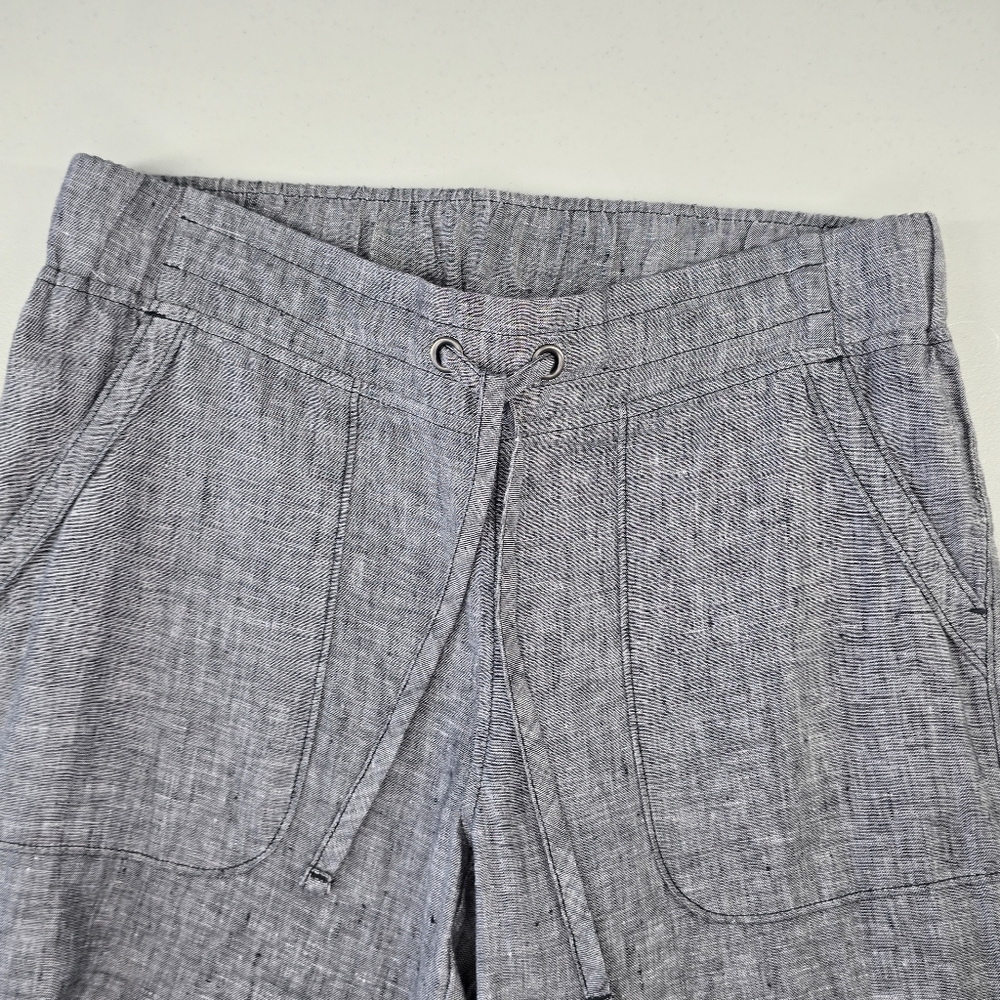 Athleta Heathered Linen Wide Leg Drawstring Pants Women's Size 6 NWT - Picture 6 of 12